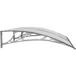 vidaXL Marquesina de puerta policarbonato gris 150x100 cm Gris y blanco Online