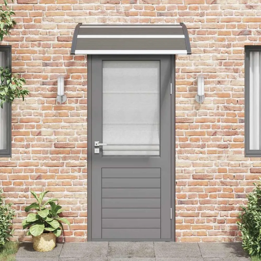 vidaXL Jardín-Marquesina de puerta PC negro 120x100 cm