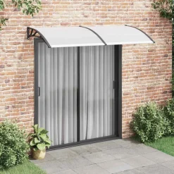 vidaXL Jardín-Marquesina para puerta PC negro 200x100 cm