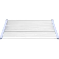vidaXL Marquesina puerta policarbonato gris y transparente 122x90 cm Clearance