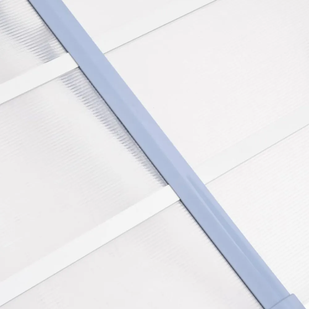 vidaXL Marquesina puerta policarbonato gris y transparente 122x90 cm Clearance