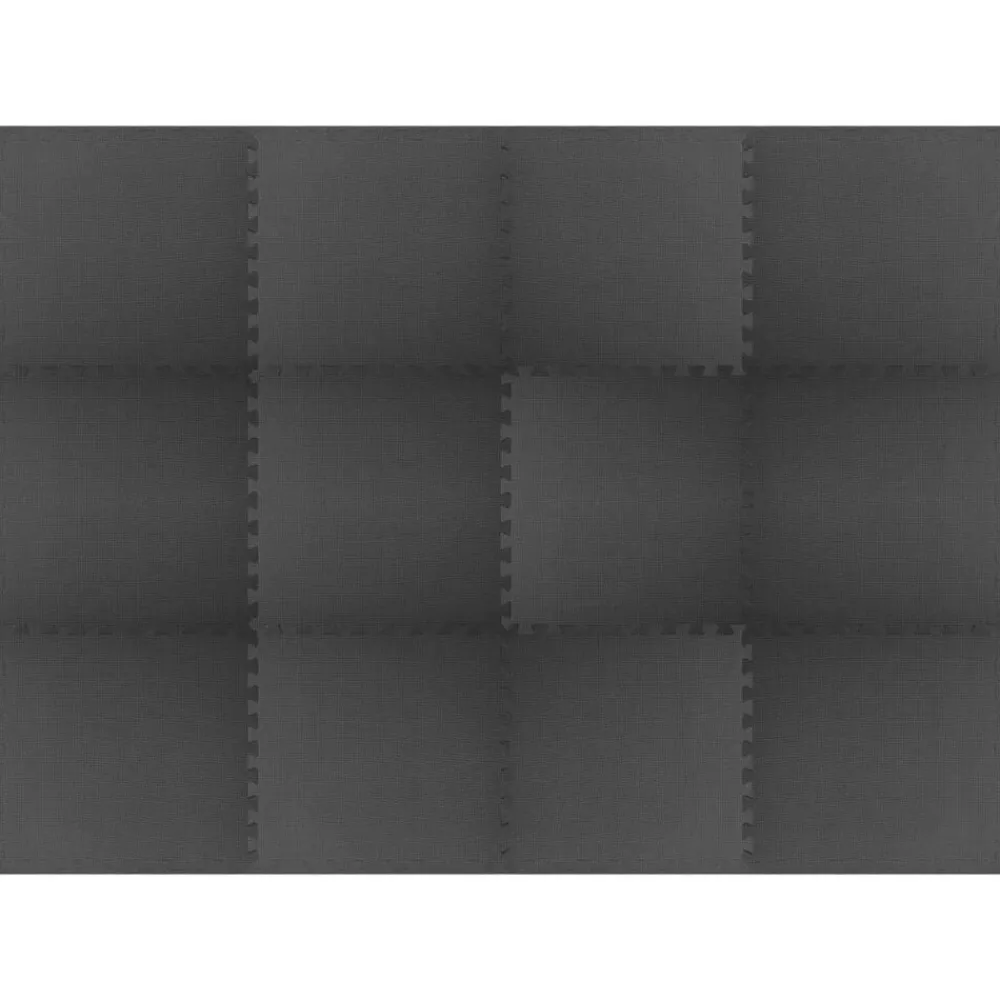vidaXL Mats de ejercicio en rompecabezas 12 pcs 4,32 ㎡ Negro Hot