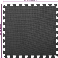 vidaXL Mats de ejercicio en rompecabezas 12 pcs 4,32 ㎡ Negro Hot