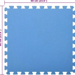 vidaXL Mats de ejercicio en rompecabezas 12 pcs 4,32 ㎡ Espuma EVA Azul Outlet