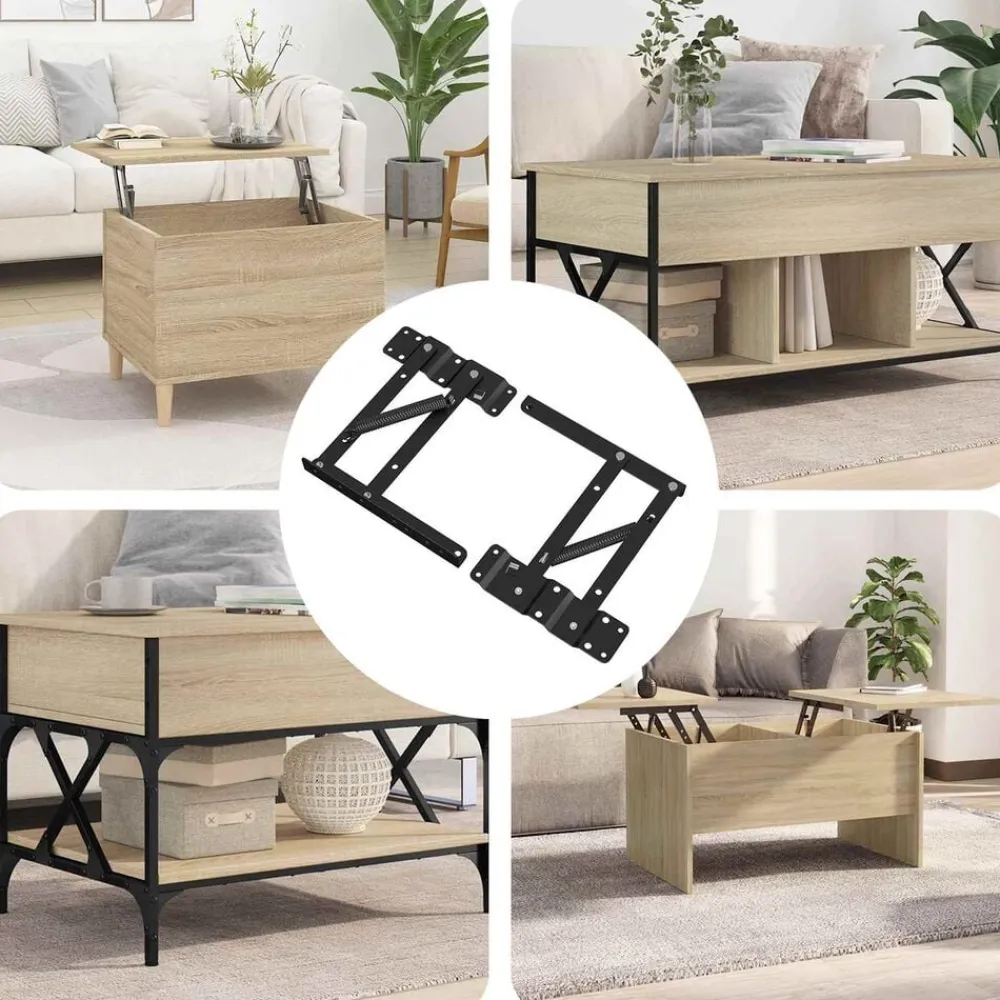 vidaXL Accesorios De Bricolaje-Mecanismo de Elevación de Cama 2 pcs Negro 340 x 95 x 40 mm