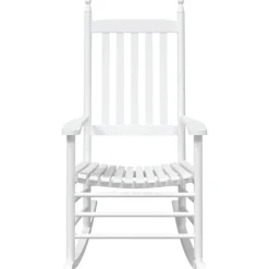 vidaXL Mecedoras con asientos curvos 2 pzas abeto madera maciza blanca Blanco Clearance