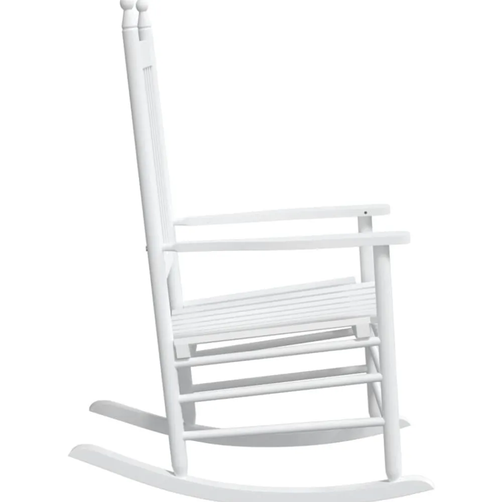 vidaXL Mecedoras con asientos curvos 2 pzas abeto madera maciza blanca Blanco Clearance