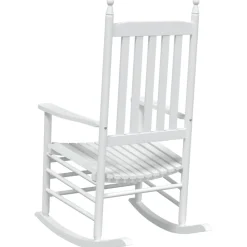 vidaXL Mecedoras con asientos curvos 2 pzas abeto madera maciza blanca Blanco Clearance