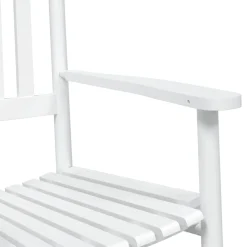 vidaXL Mecedoras con asientos curvos 2 pzas abeto madera maciza blanca Blanco Clearance