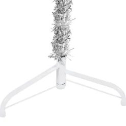 vidaXL Medio árbol de Navidad artificial con soporte 120 cm Plateado