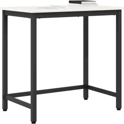 vidaXL Mesa 80 x 50 x 77 cm Madera Ingenierizada y Acero White Hot