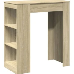 vidaXL Mesa alta bar con estantes madera 95x47x103,5 cm Roble Sonoma Outlet