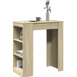 vidaXL Mesa alta bar con estantes madera 95x47x103,5 cm Roble Sonoma Outlet