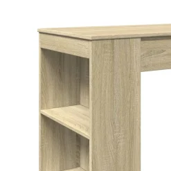 vidaXL Mesa alta bar con estantes madera 95x47x103,5 cm Roble Sonoma Outlet