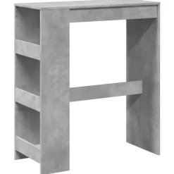 vidaXL Mesa alta bar con estantes madera gris hormigón 90x40x103,5 cm Gris hormig&oacute;n Clearance