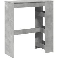 vidaXL Mesa alta bar con estantes madera gris hormigón 90x40x103,5 cm Gris hormig&oacute;n Clearance