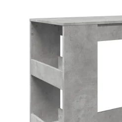 vidaXL Mesa alta bar con estantes madera gris hormigón 90x40x103,5 cm Gris hormig&oacute;n Clearance