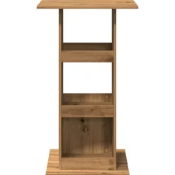 vidaXL Mesas-Mesa alta bar con almacenaje madera roble artisian 60x60x102 cm