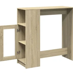 vidaXL Mesas-Mesa alta bar con estantes madera 101x40x103,5 cm
