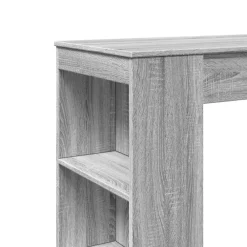 vidaXL Mesa alta bar con estantes madera 95x47x103,5 cm Gris sonoma Online