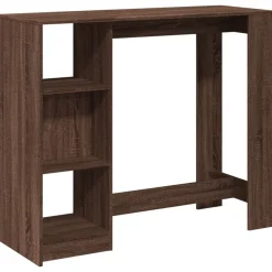 vidaXL Mesa alta con estante marrón roble 124x46x103,5 cm Marrón roble