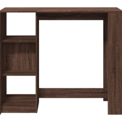 vidaXL Mesa alta con estante marrón roble 124x46x103,5 cm Marr&oacute;n roble