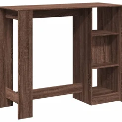 vidaXL Mesa alta con estante marrón roble 124x46x103,5 cm Marr&oacute;n roble