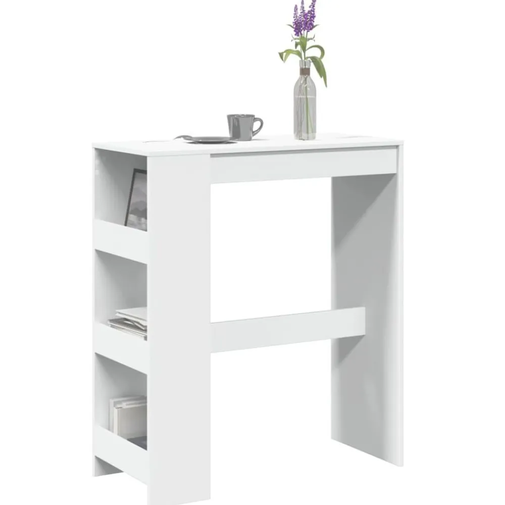 vidaXL Mesas-Mesa alta con estantes madera ingeniería 90x40x103,5 cm