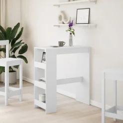 vidaXL Mesas-Mesa alta con estantes madera ingeniería 90x40x103,5 cm