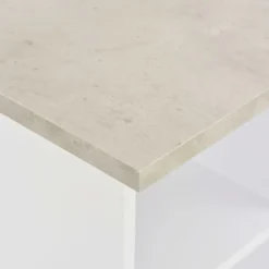 vidaXL Mesas-Mesa alta de bar blanco y gris hormigón 60x60x110 cm