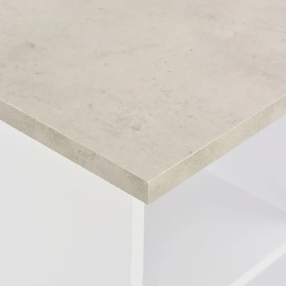 vidaXL Mesas-Mesa alta de bar blanco y gris hormigón 60x60x110 cm
