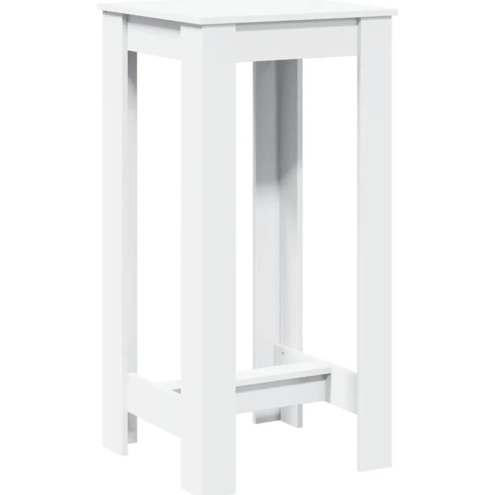 vidaXL Mesas-Mesa alta de bar madera de ingeniería blanca 51x50x103,5 cm