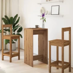 vidaXL Mesas-Mesa alta de bar madera ingeniería roble artisian 51x50x103,5cm