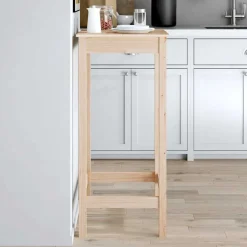 vidaXL Mesa alta de bar madera maciza de pino 50x50x110 cm Natural