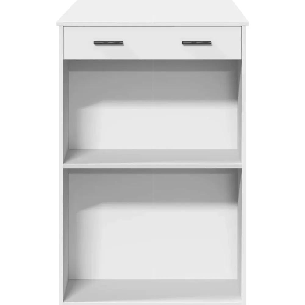 vidaXL Mesa alta de bar madera ingeniería blanca 102x70x103,5 cm Blanco Clearance