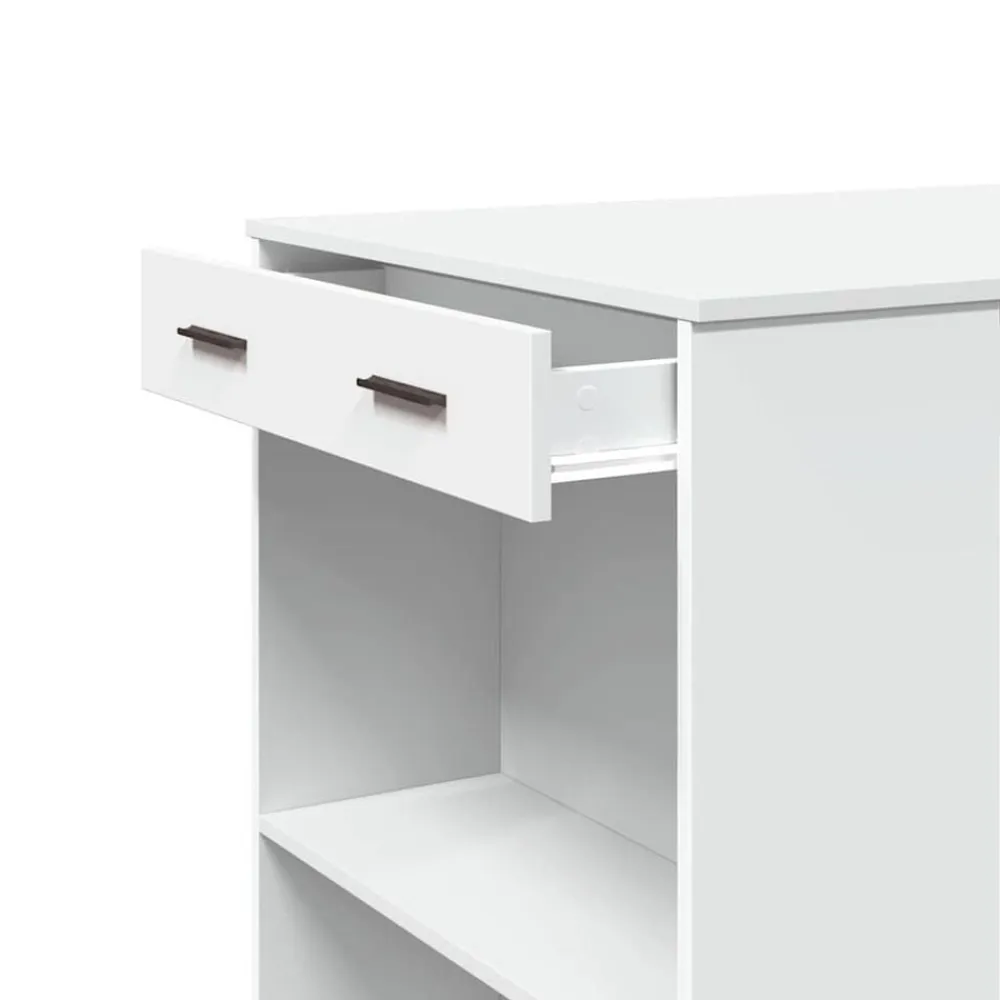 vidaXL Mesa alta de bar madera ingeniería blanca 102x70x103,5 cm Blanco Clearance