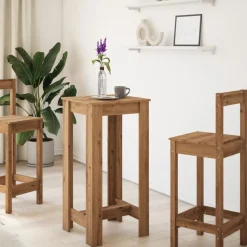 vidaXL Mesas-Mesa alta de bar madera ingeniería roble artisian 51x50x103,5cm