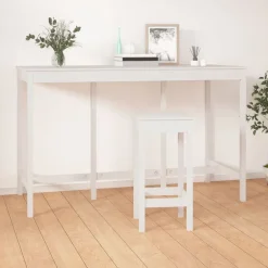 vidaXL Mesas-Mesa alta de bar madera maciza de pino 180x80x110 cm