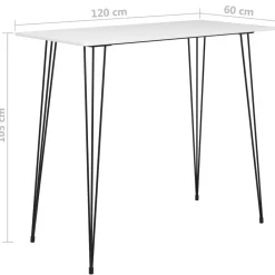 vidaXL Mesa alta de cocina 120x60x105 cm Blanco Best