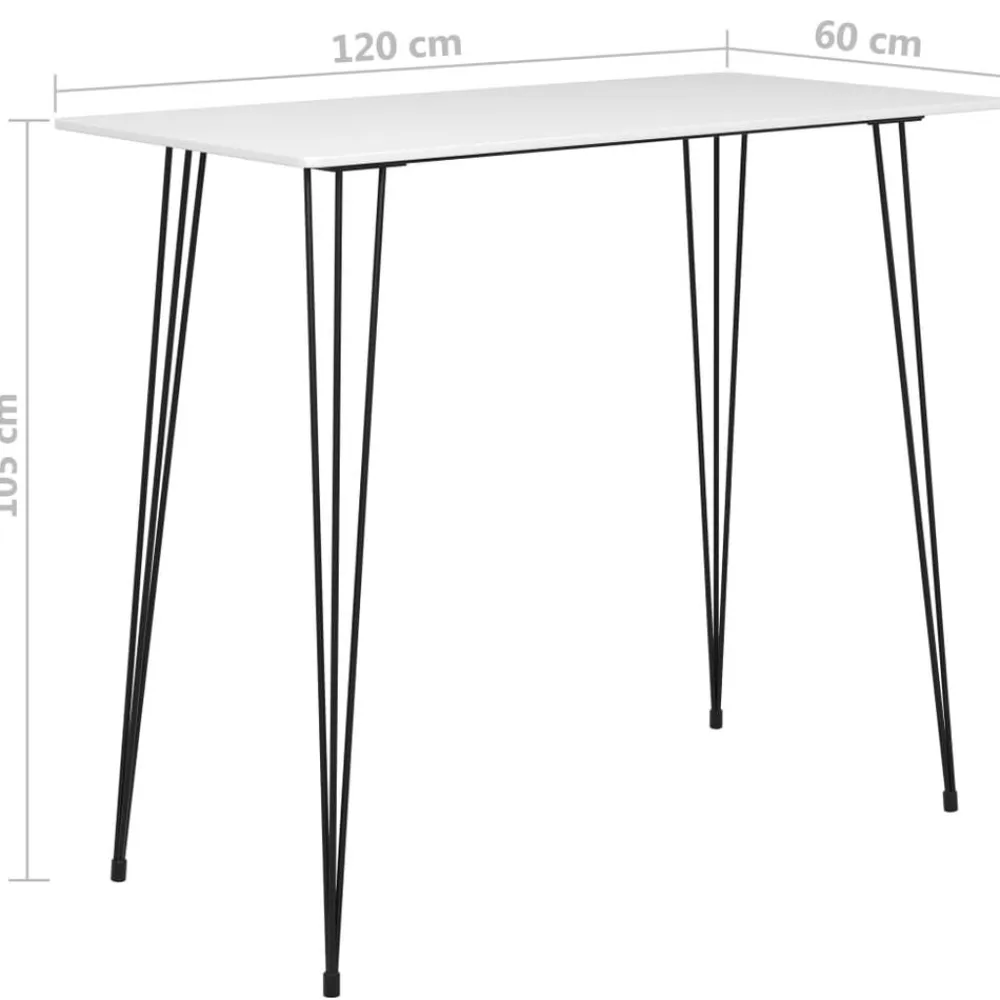 vidaXL Mesa alta de cocina 120x60x105 cm Blanco Best