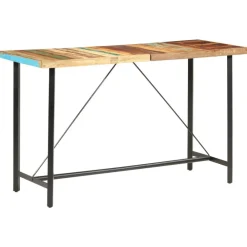 vidaXL Mesa alta de cocina de madera maciza reciclada 180x70x107 cm Marr&oacute;n