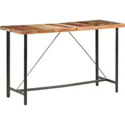 vidaXL Mesa alta de cocina de madera maciza reciclada 180x70x107 cm Marr&oacute;n