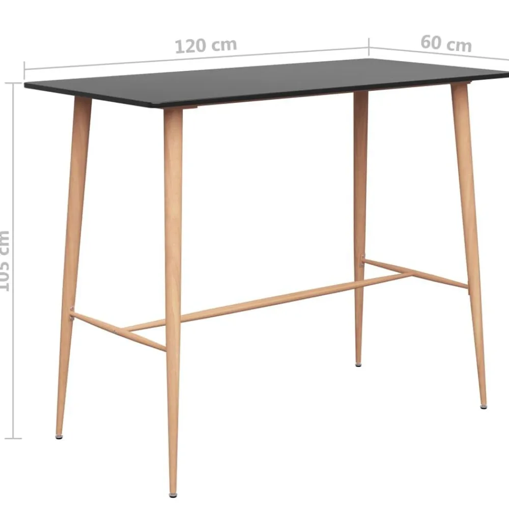 vidaXL Mesa alta de cocina 120x60x105 cm Negro Sale