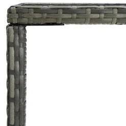 vidaXL Mesa alta de jardín ratán sintético y vidrio 70x70x110 cm Gris Hot