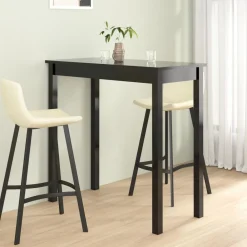 vidaXL Mesas-Mesa alta negra de MDF 115x55x107 cm