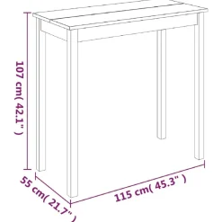 vidaXL Mesas-Mesa alta negra de MDF 115x55x107 cm