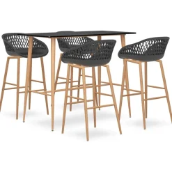 vidaXL Conjuntos De Muebles-Mesa alta y taburetes de bar 5 piezas