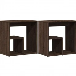 vidaXL Mesa auxiliar 2 uds madera ingeniería marrón roble 50x30x50 cm Marrón roble