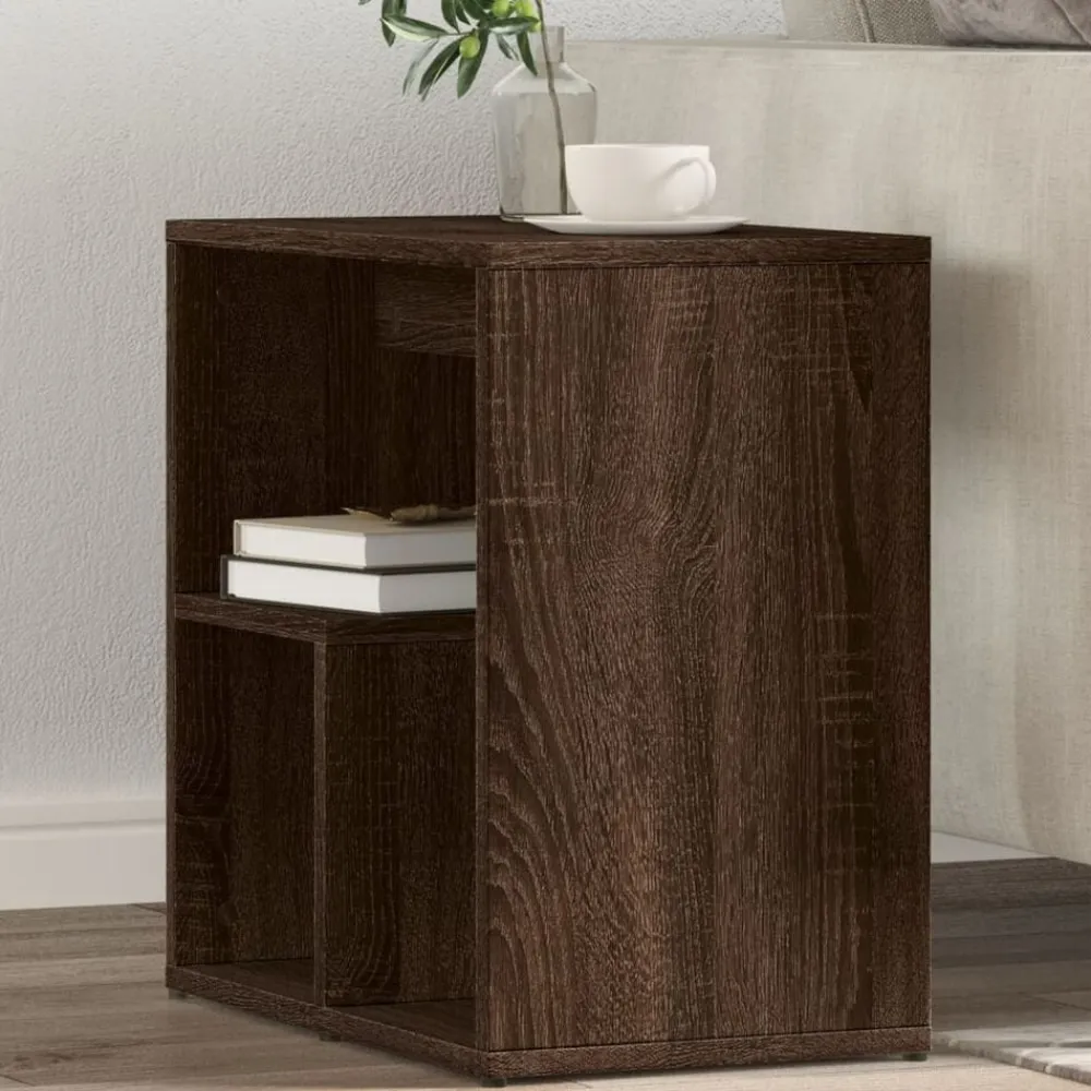 vidaXL Mesa auxiliar 2 uds madera ingeniería marrón roble 50x30x50 cm Marrón roble