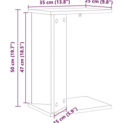 vidaXL Mesas-Mesa Auxiliar 35 x 25 x 50 cm Madera de ingeniería